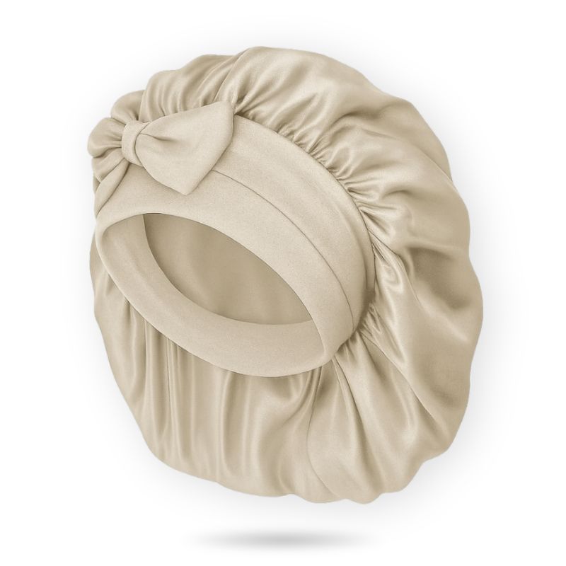 BEIGE LUXURY SILK BONNET