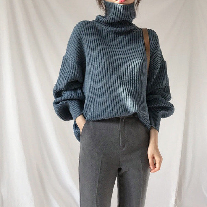 Mila Milano™ | Pullover di lusso con colletto alto e maniche a palloncino