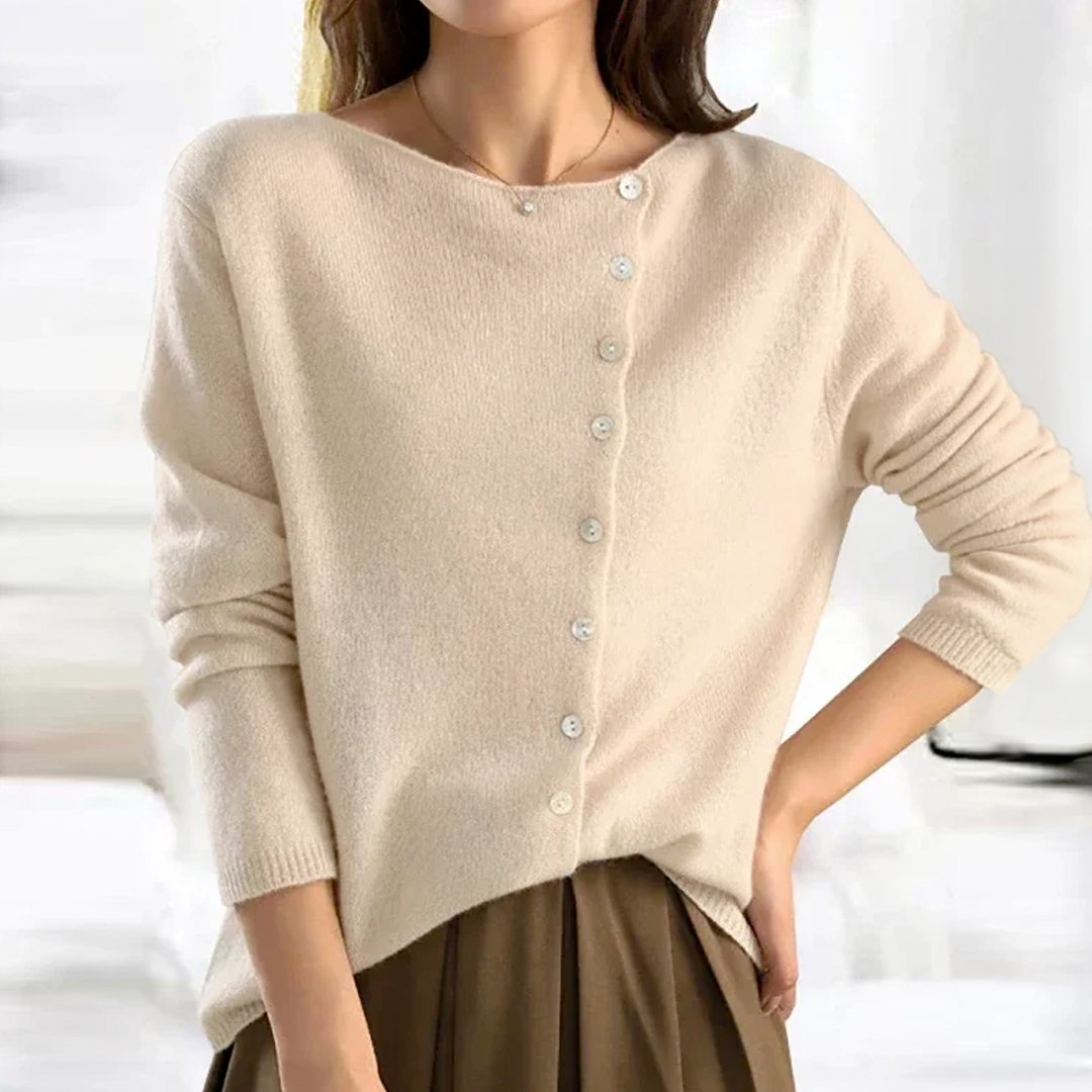 Mila Milano™ | Cardigan classico in maglia con bottoni