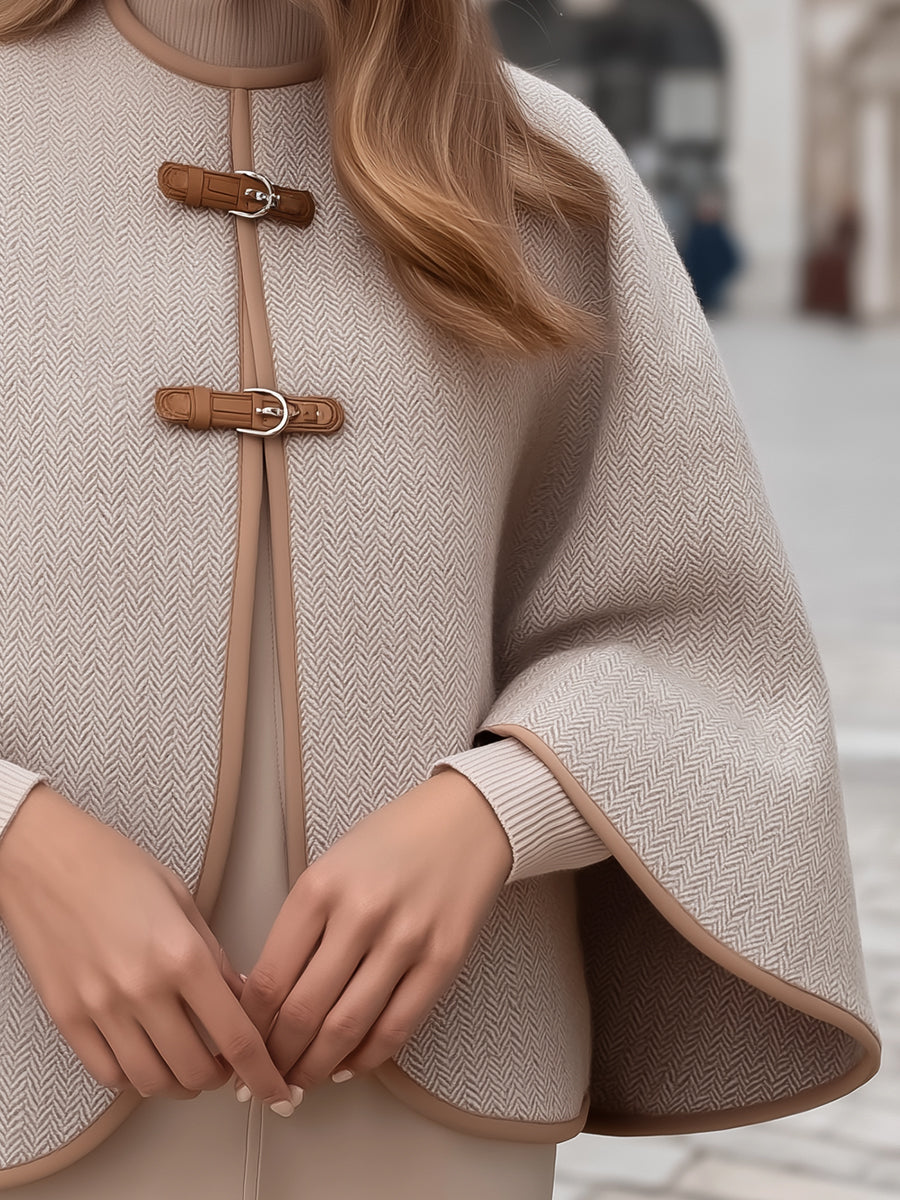 Mila Milano™ | Herringbone Buckle Cape
