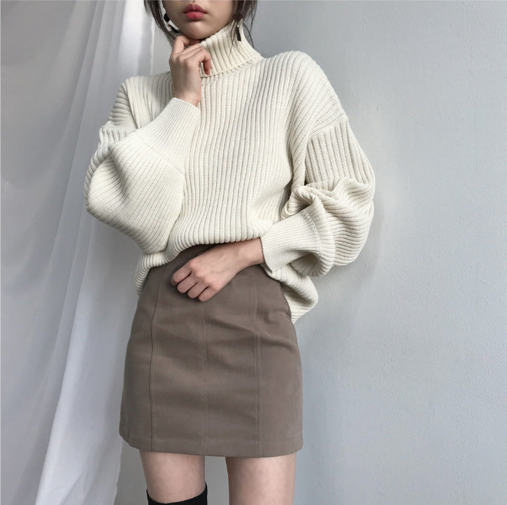 Mila Milano™ | Pullover di lusso con colletto alto e maniche a palloncino