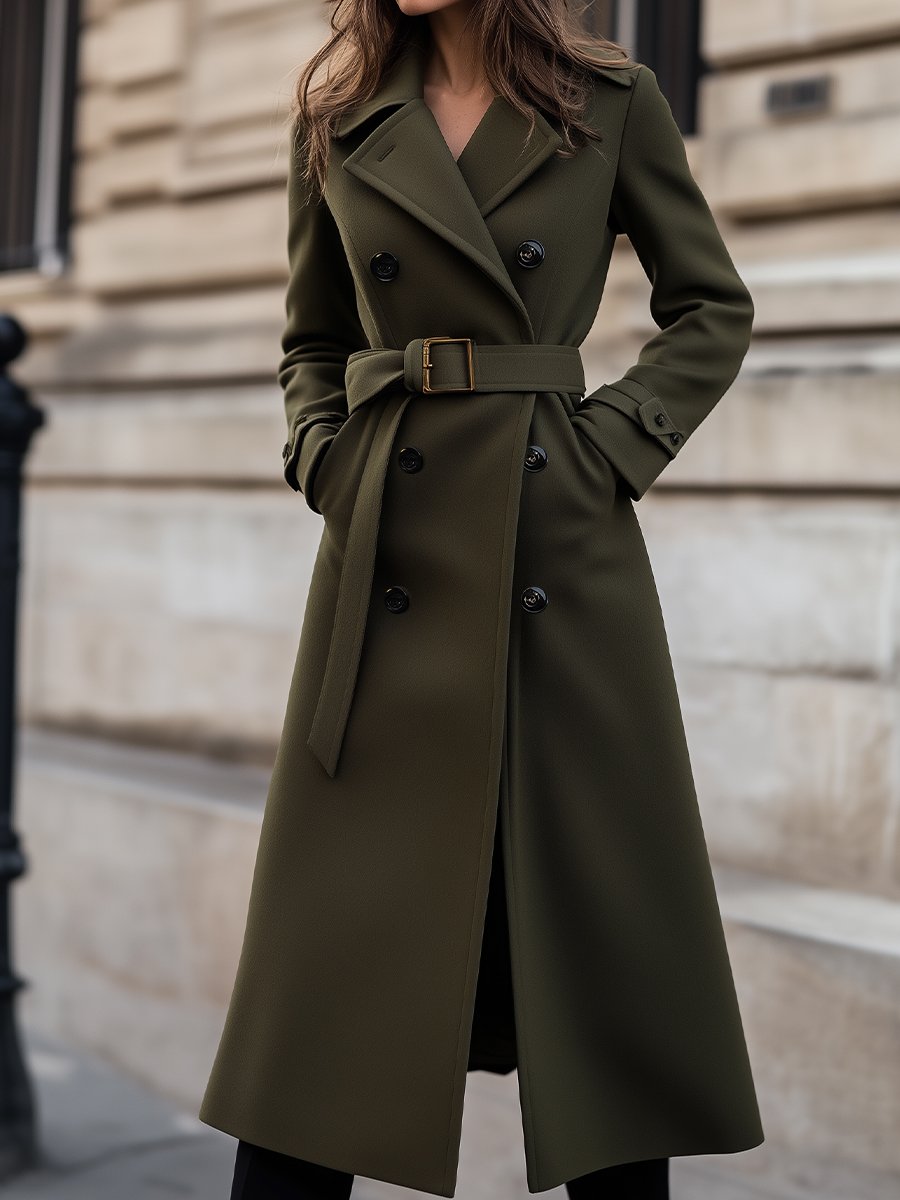 Mila Milano™ | Olive Green Wool Coat