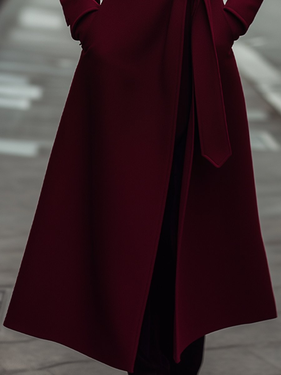 Mila Milano™ | Burgundy Wool Trench Coat