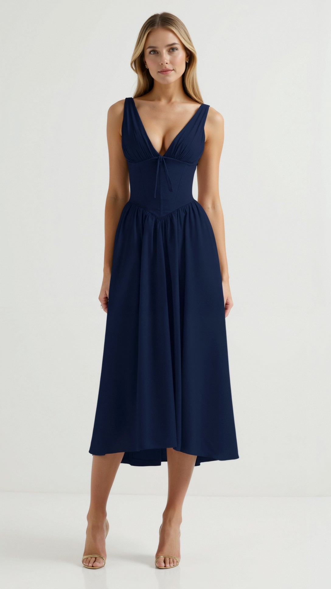 Jade – Abito midi con lacci