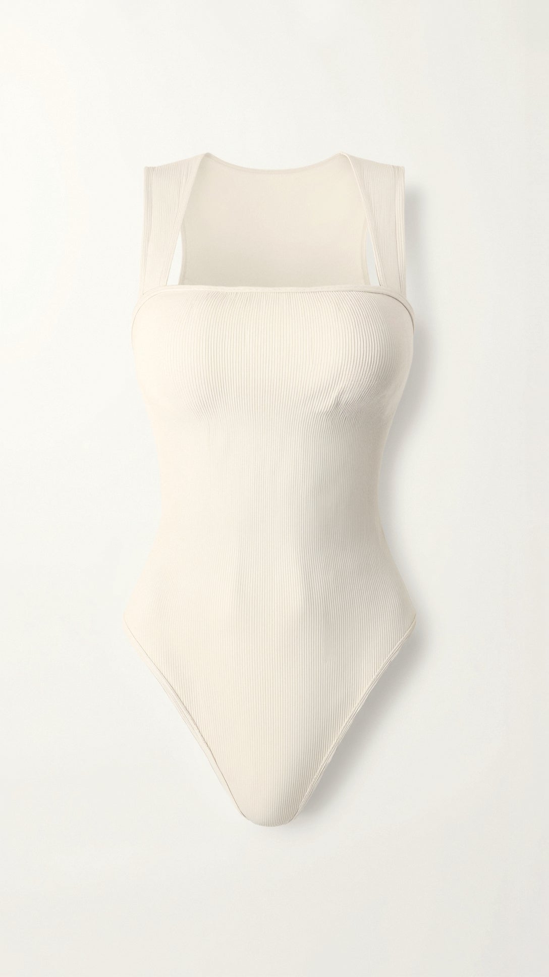 Body a coste con scollatura quadrata